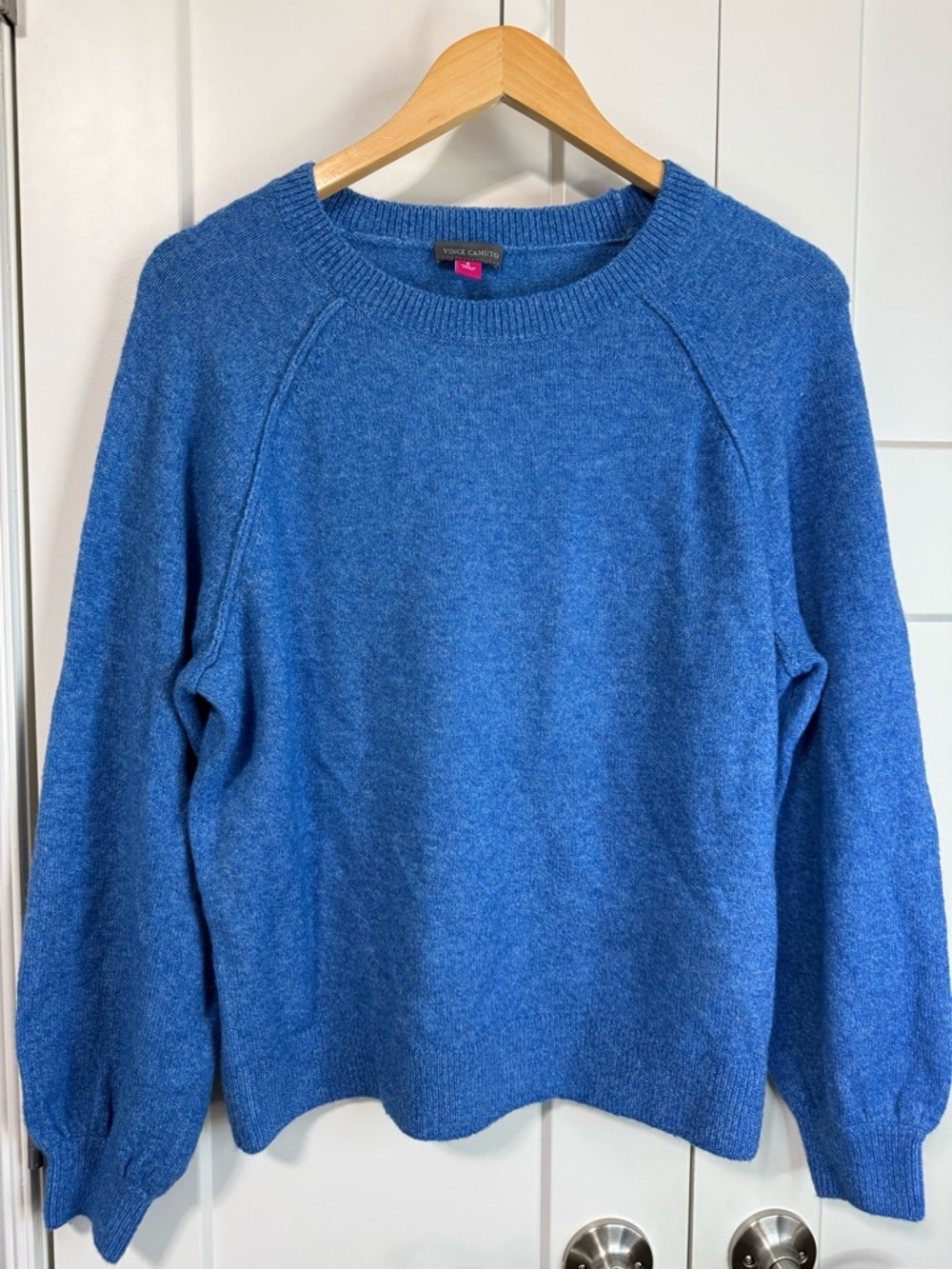 Vince Camuto Royal Blue Crewneck raglan bubble sleeve Sweater size small